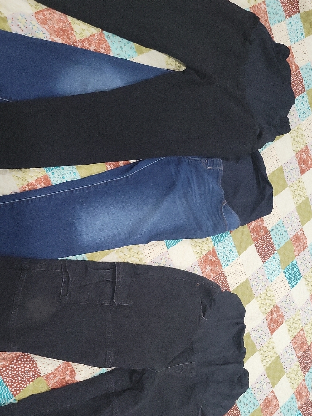 Women's ISABEL Maternity Denim Jeans in Black and Blue - 3 Pair LOT